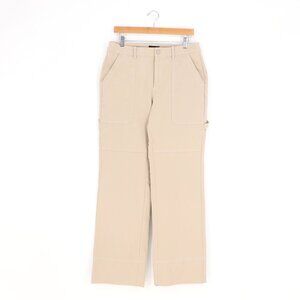 ME+EM Utility Pant Straight Leg Cotton Tan Cream Size 12